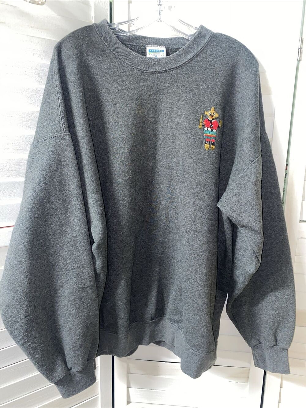 Vintage Cheetah Mervyn's Gray Sweatshirt Pullover Men’s XXL Native American Logo